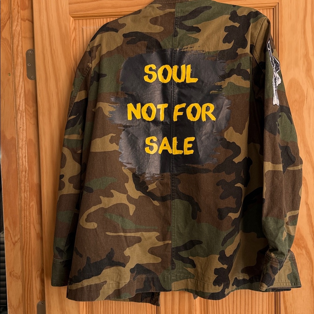 Camouflage Military Jacket with Patches